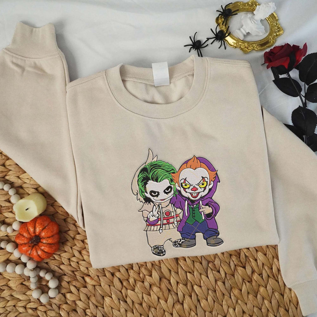 Baby Clowns Halloween Embroidery Sweatshirt, Halloween Embroidery Sweatshirt HLW_M1402