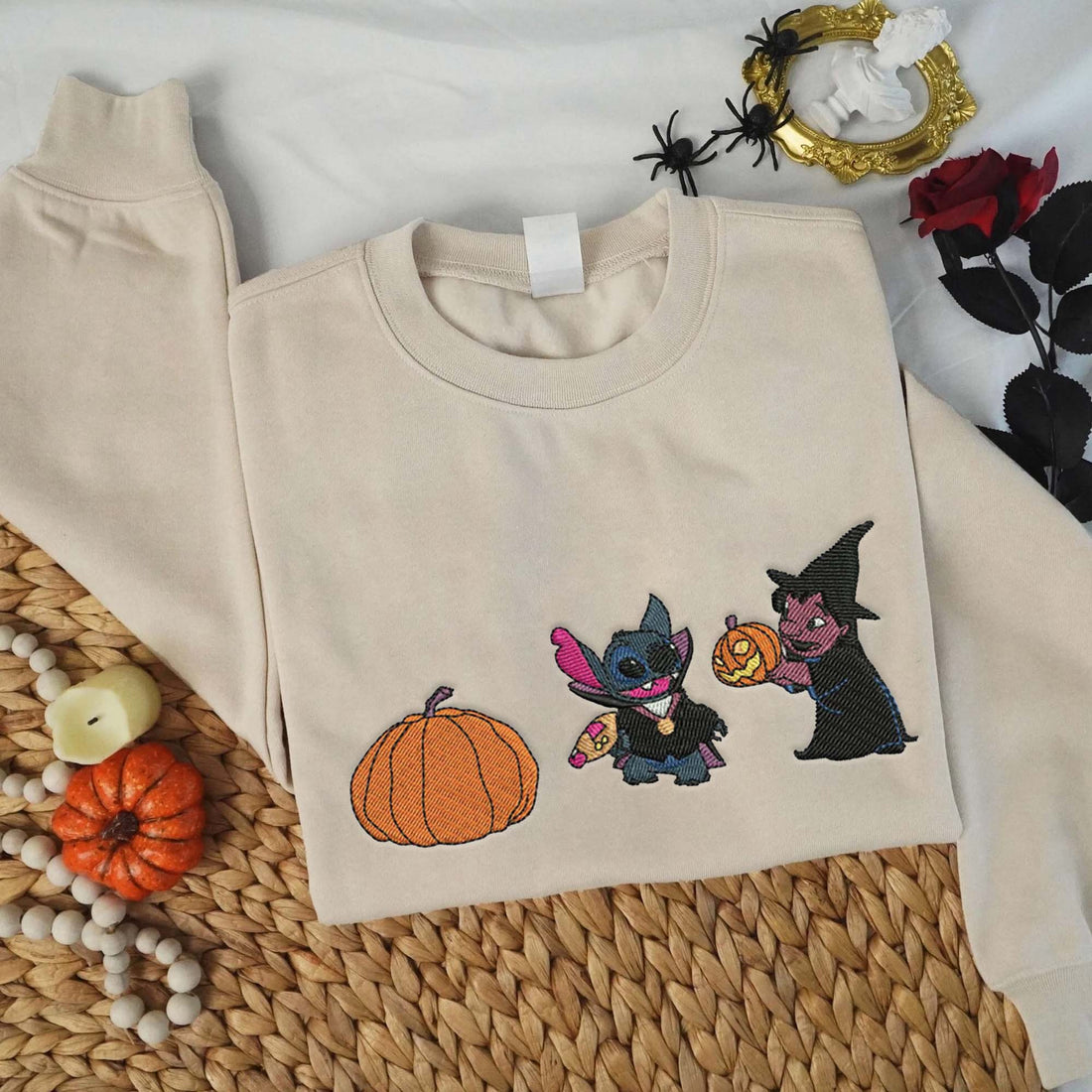 Cartoon Pumpkin Halloween Embroidery Sweatshirt, Halloween Embroidery Sweatshirt HLW_M1030