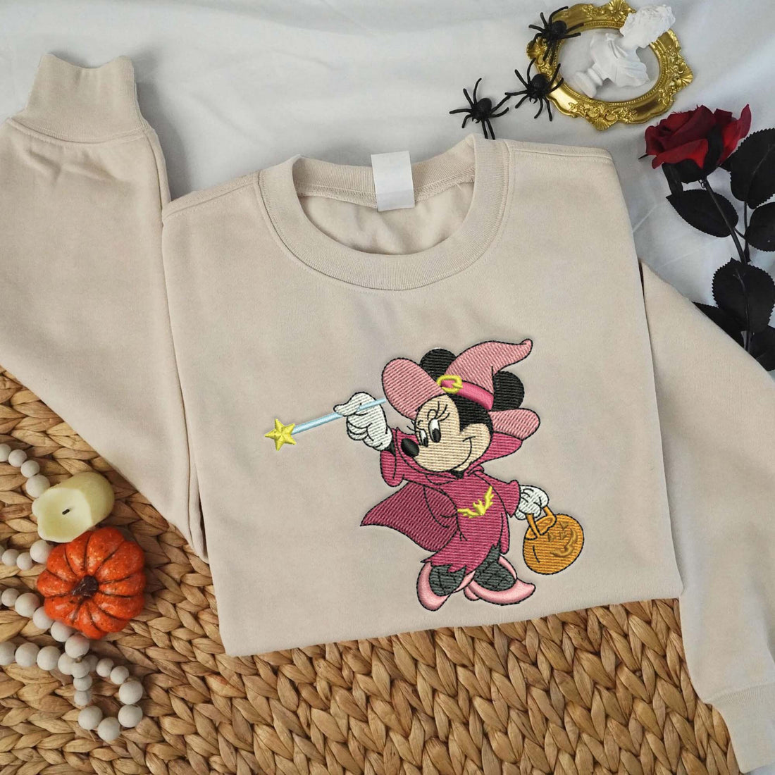 Magic Mouse Halloween Embroidery Sweatshirt, Halloween Embroidery Sweatshirt HLW_M878