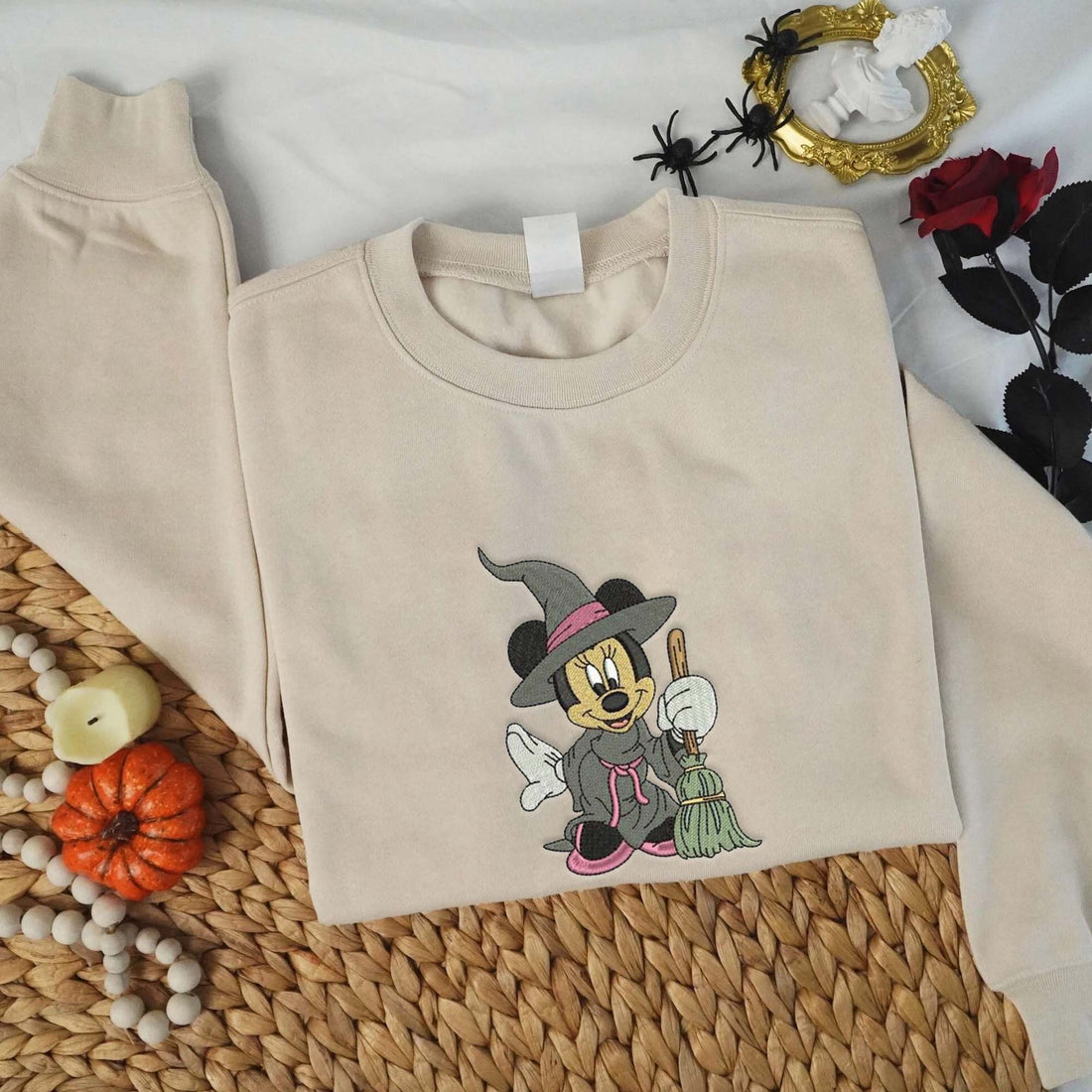 Mouse Character Magic Halloween Sweatshirt, Halloween Embroidery Sweatshirt HLW_M1040