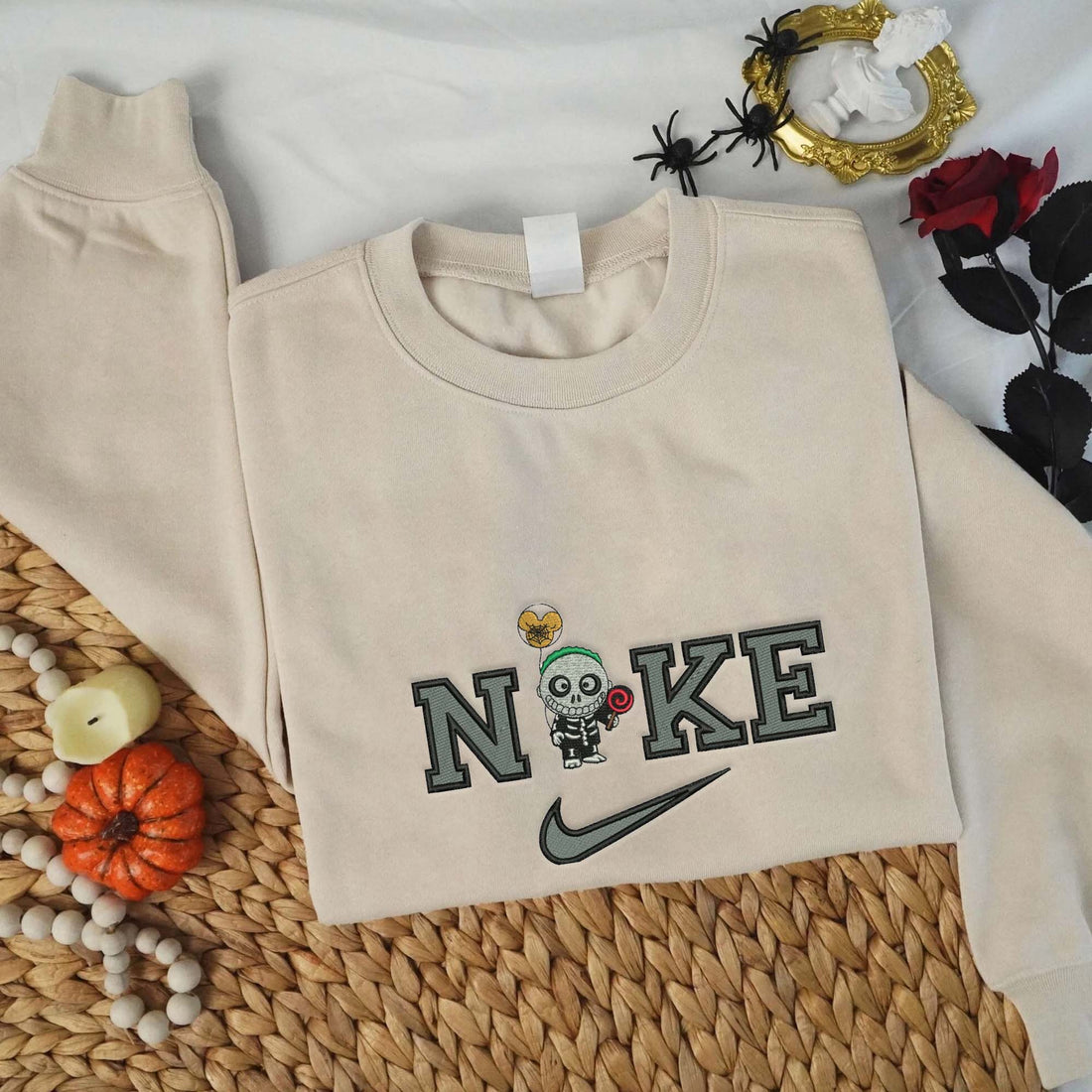 N Horror in The Bad Dream Halloween Embroidery Sweatshirt, Halloween Embroidery Sweatshirt HLW_M1064