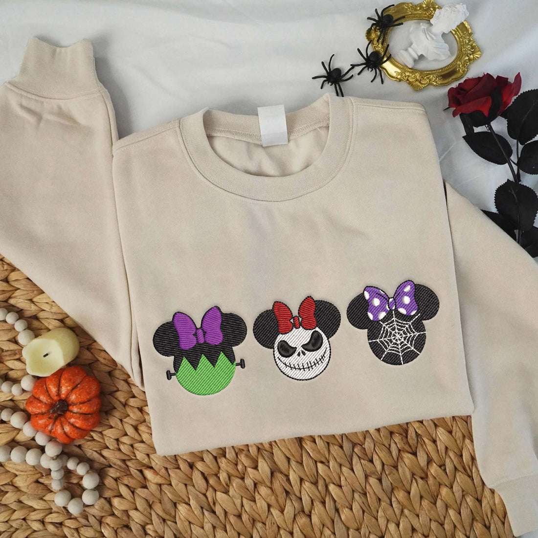 Head Horror Mouse Halloween Embroidery Sweatshirt, Halloween Embroidery Sweatshirt HLW_M1288