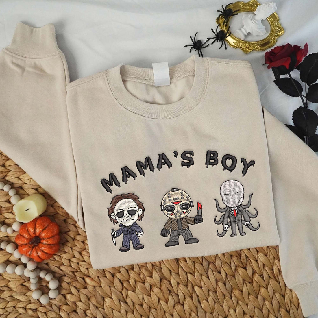 Mama's Boy Killers Halloween Embroidery Sweatshirt, Halloween Embroidery Sweatshirt HLW_M1088