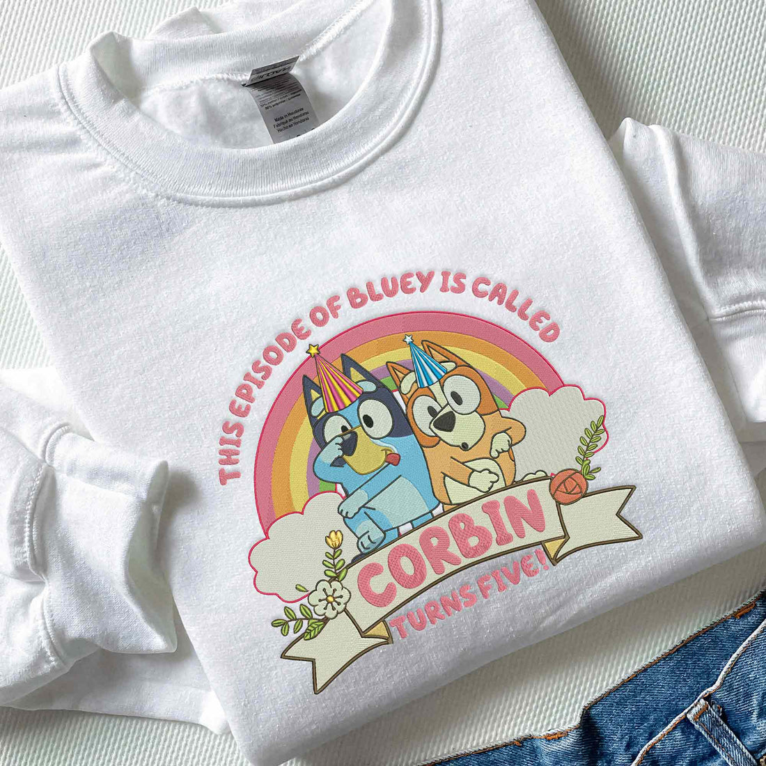 Personalized Blue Dog Birthday Sweatshirt, Custom Blue Dog Sweatshirt B_M21
