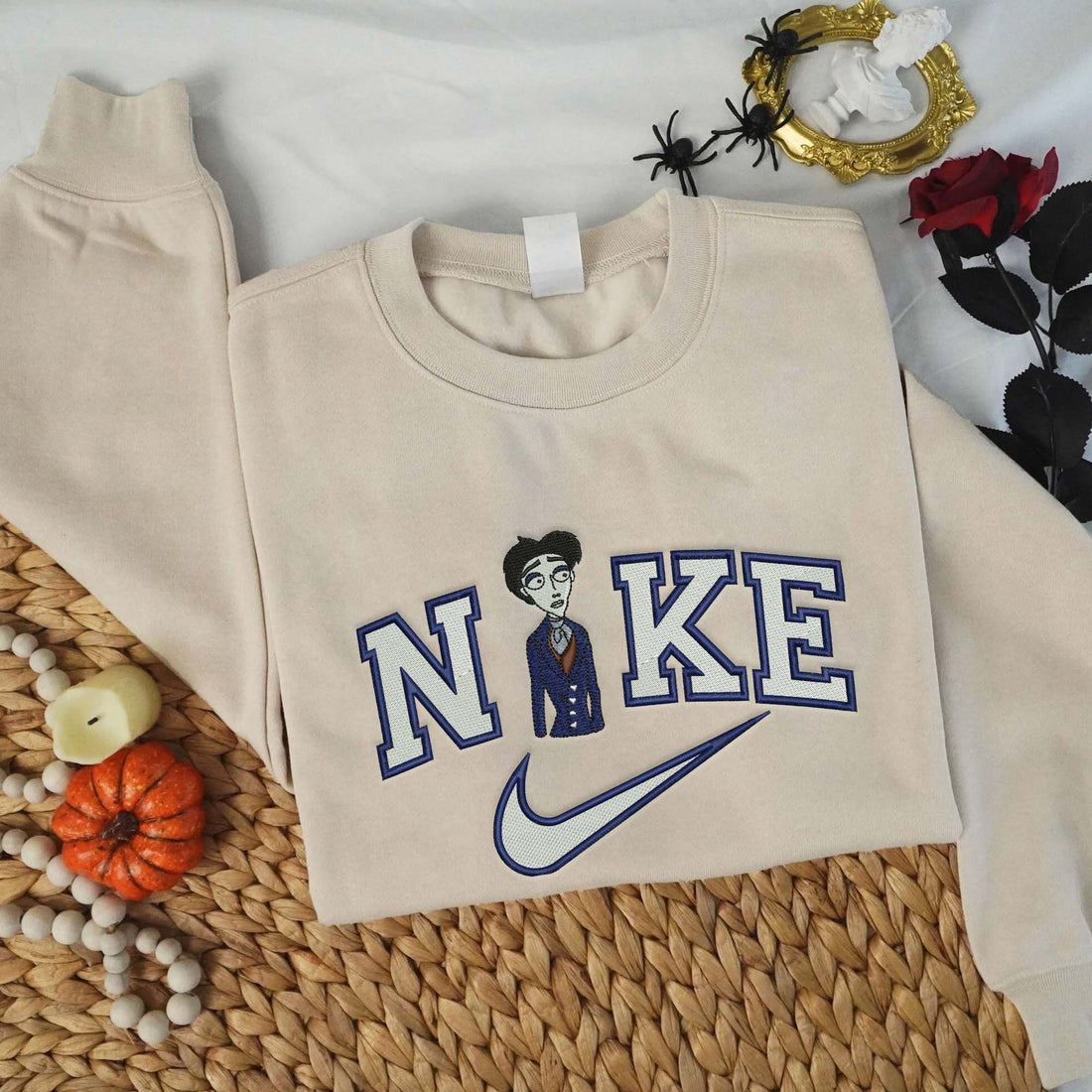 Ghostly Groom Halloween Embroidery Sweatshirt, Halloween Embroidery Sweatshirt HLW_M1070
