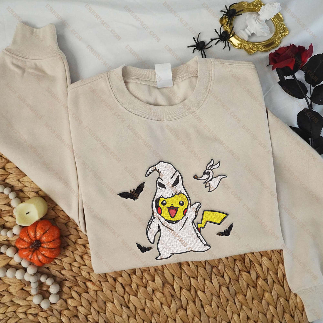 Anime Horror Halloween Embroidery Sweatshirt, Halloween Embroidery Sweatshirt HLW_M1462