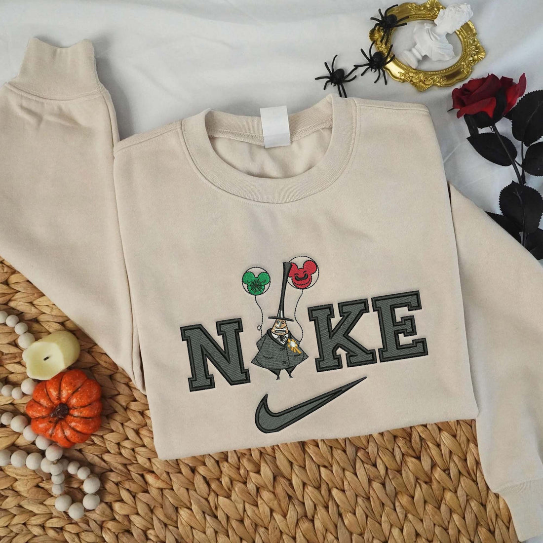 N Horror Character Halloween Embroidery Sweatshirt, Halloween Embroidery Sweatshirt HLW_M1072