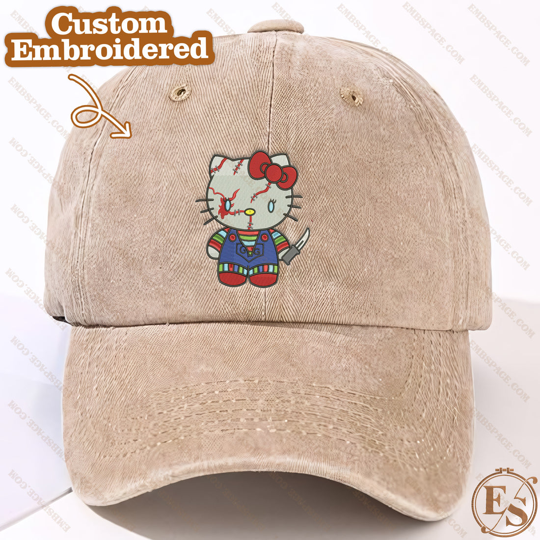 Cat Carry Knife Halloween Embroidery Sweatshirt, Halloween Embroidery Sweatshirt HLW_M825