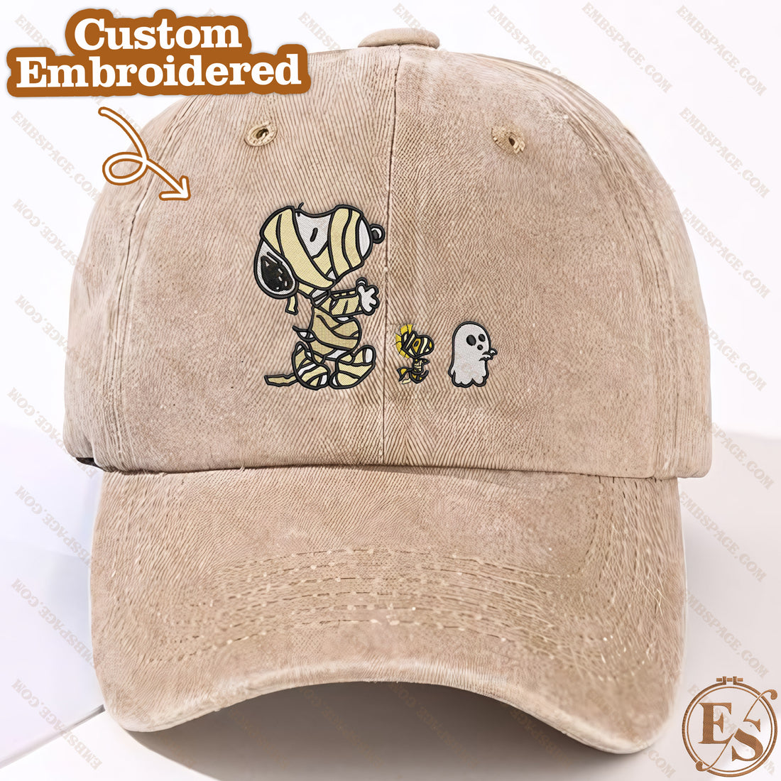 Bandaged Dog with Ghost Sweatshirt, Halloween Embroidery Sweatshirt HLW_M699