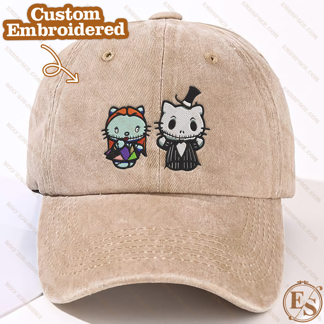 Horror Couple Mew Witch Sweatshirt, Halloween Embroidery Sweatshirt HLW_M513