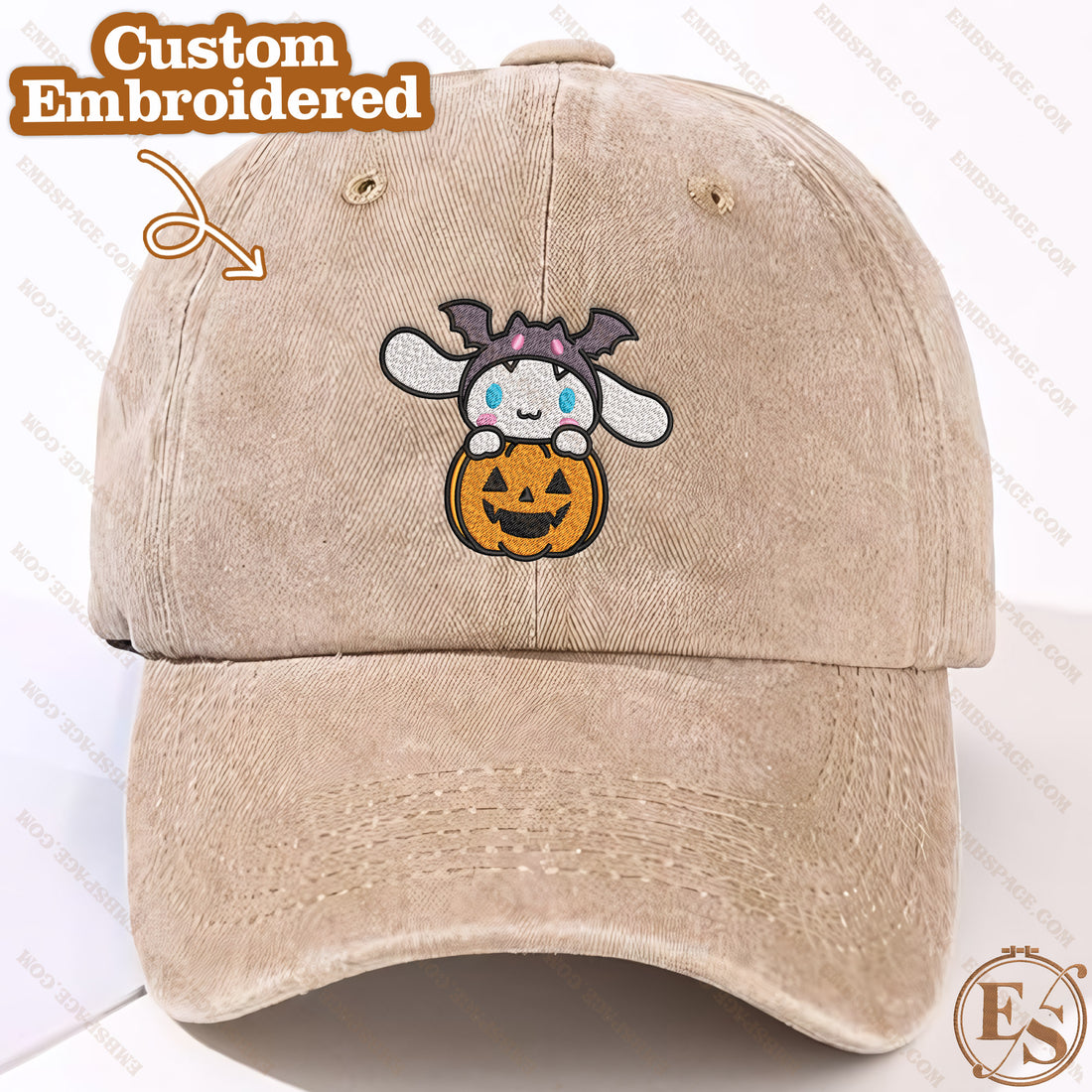 Hello Cat Horror in Pumpkin Sweatshirt, Halloween Embroidery Sweatshirt HLW_M459