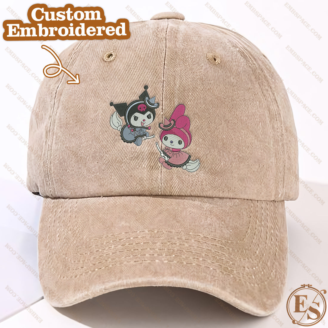 Cute Couple Mew Witch Sweatshirt, Halloween Embroidery Sweatshirt HLW_M512