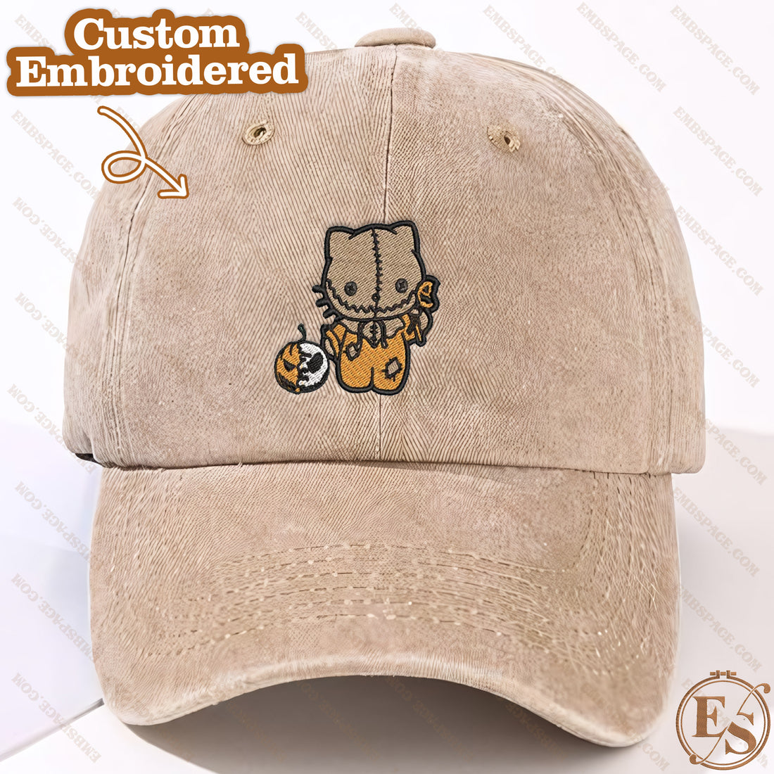 Hello Cat Sam Trick Or Treat Sweatshirt, Halloween Embroidery Sweatshirt HLW_M454