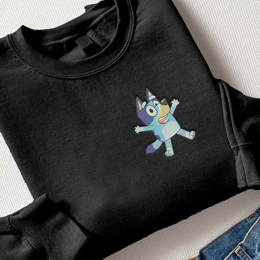 Personalized Blue Dog Embroidery Sweatshirt, Custom Blue Dog Characters Sweatshirt B_M16