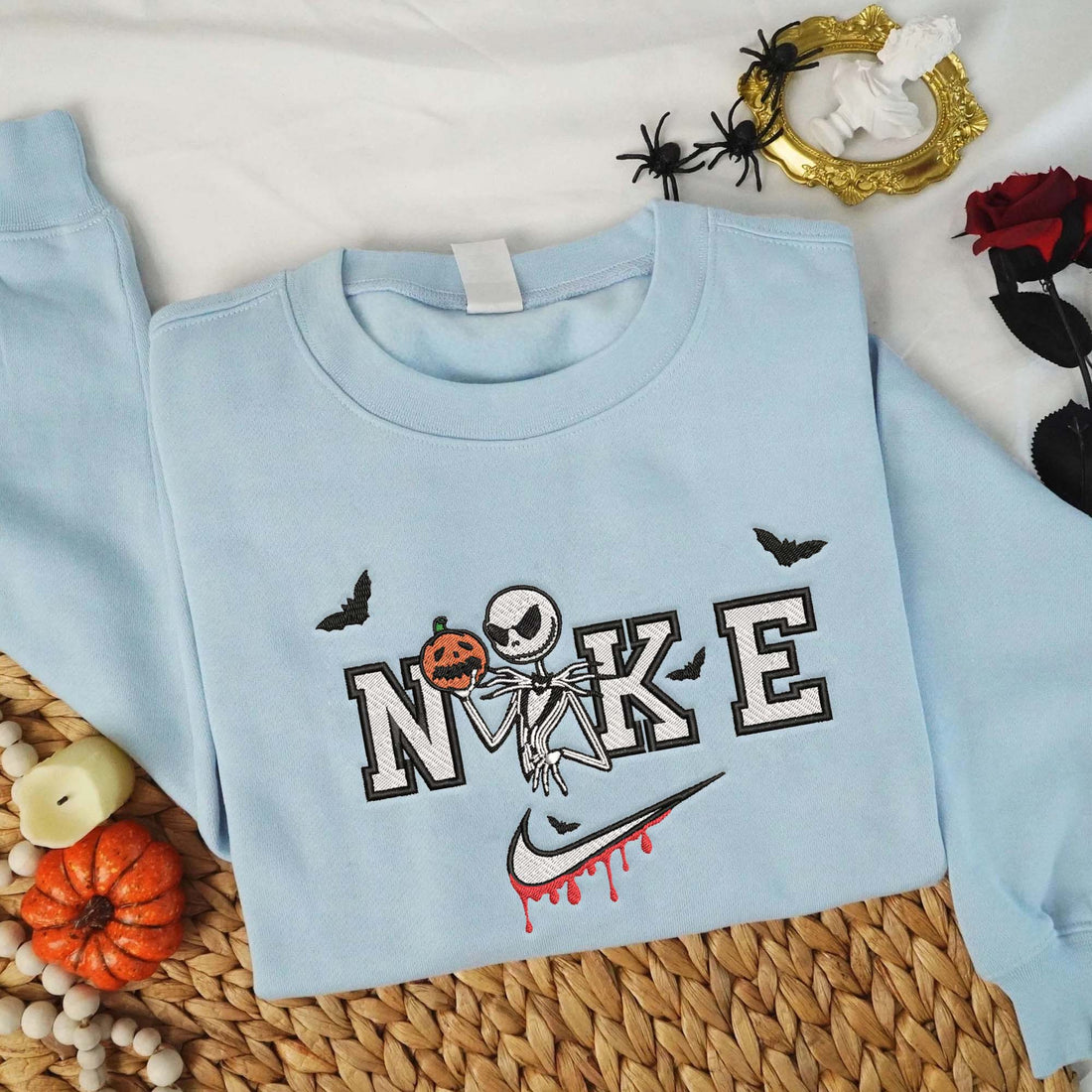 N Horror Character Carry Pumpkin Halloween Sweatshirt, Halloween Embroidery Sweatshirt HLW_M810