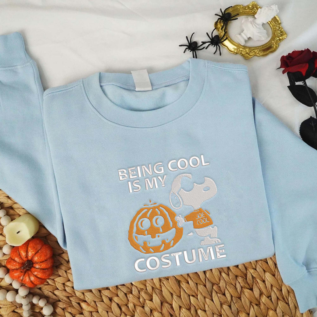 Being Cool Is My Costume Pumpkin Embroidery Sweatshirt, Halloween Embroidery Sweatshirt HLW_M956