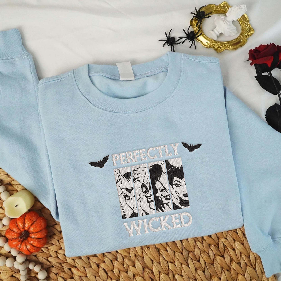 Perfectly Wicked Halloween Embroidery Sweatshirt, Halloween Embroidery Sweatshirt HLW_M927