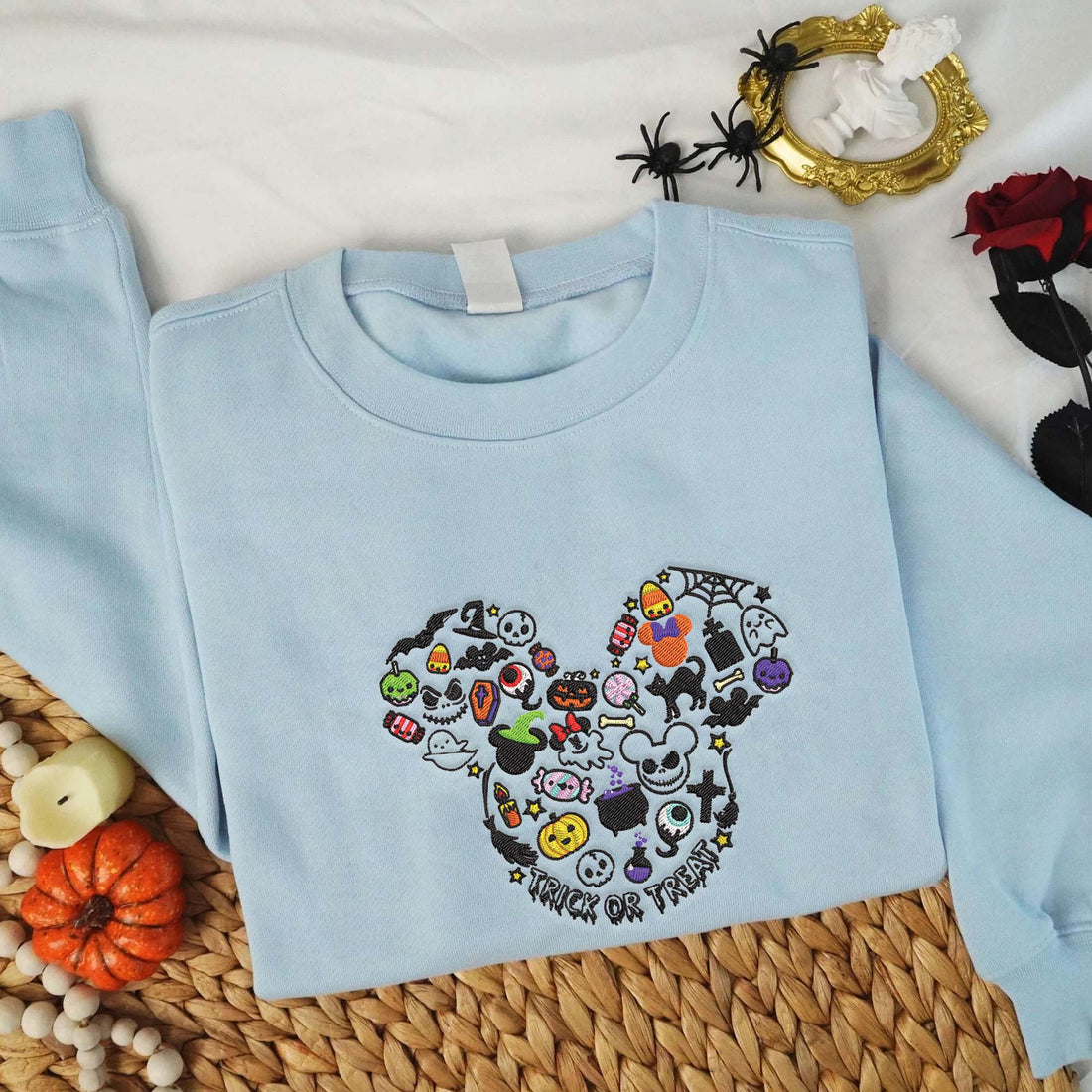 Head Mouse Halloween Embroidery Sweatshirt, Halloween Embroidery Sweatshirt HLW_M991
