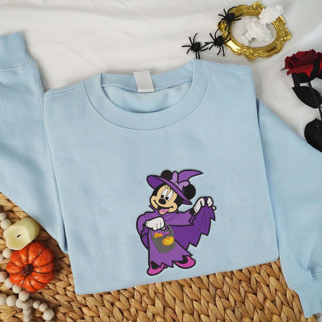 Mouse Witch Halloween Embroidery Sweatshirt, Halloween Embroidery Sweatshirt HLW_M1015