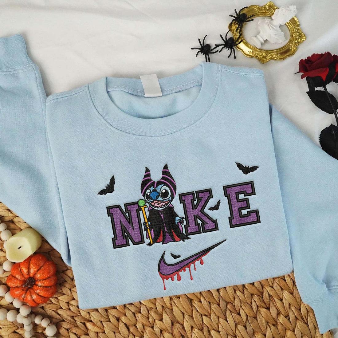 N Cartoon Character Witch Hallloween  Sweatshirt, Halloween Embroidery Sweatshirt HLW_M809