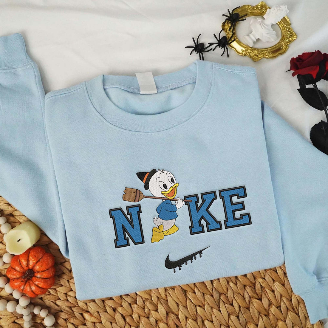 N Duck Halloween Embroidery Sweatshirt, Halloween Embroidery Sweatshirt HLW_M759