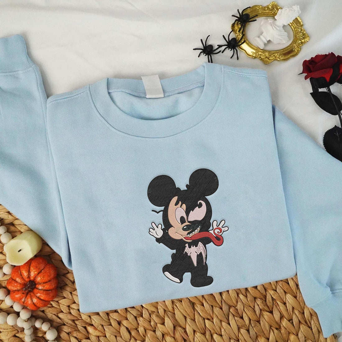 Horror Mouse Halloween Embroidery Sweatshirt, Halloween Embroidery Sweatshirt HLW_M867