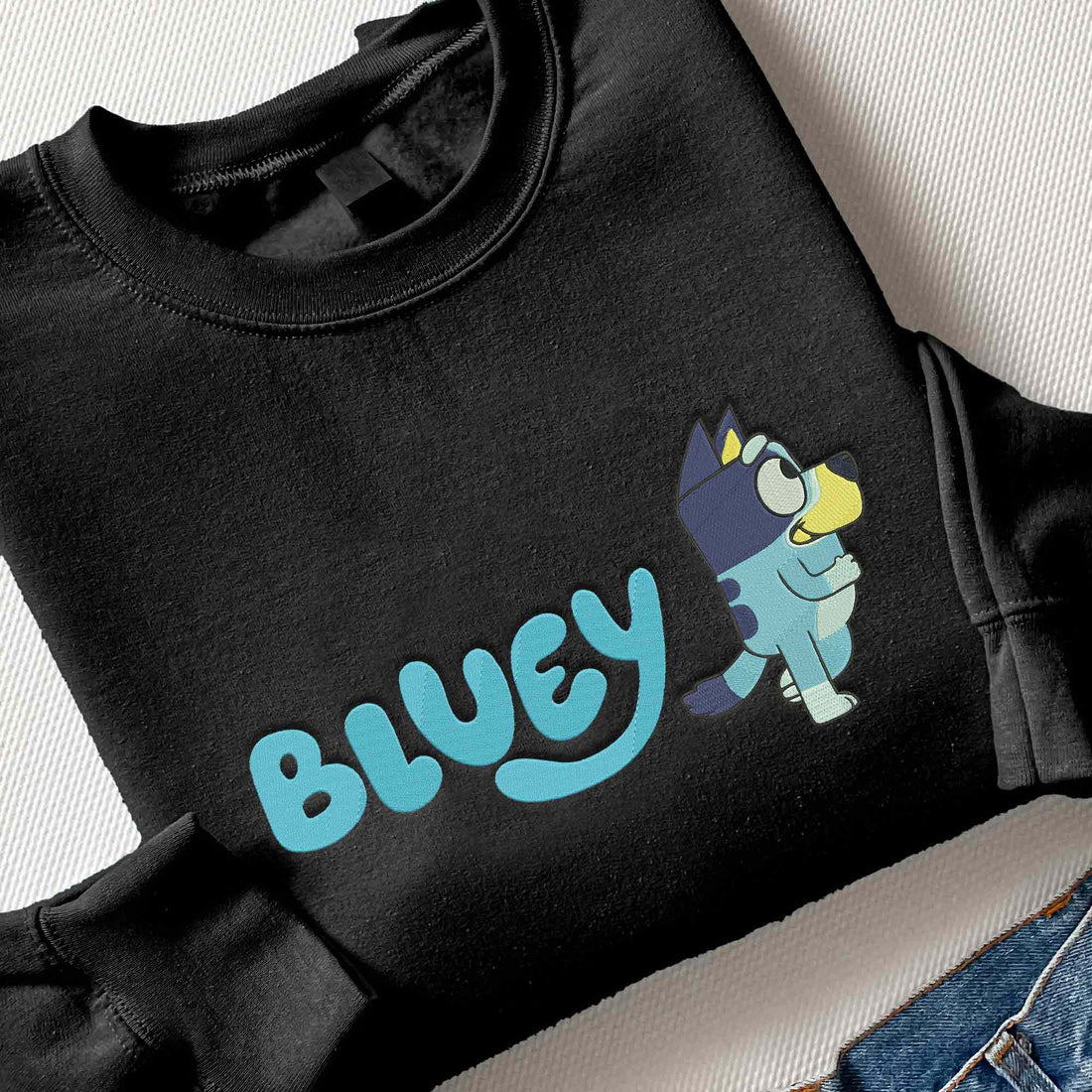 Blue Dog Lover Machine Embroidery Sweatshirt, Blue Dog Funny Sweatshirt B_M40