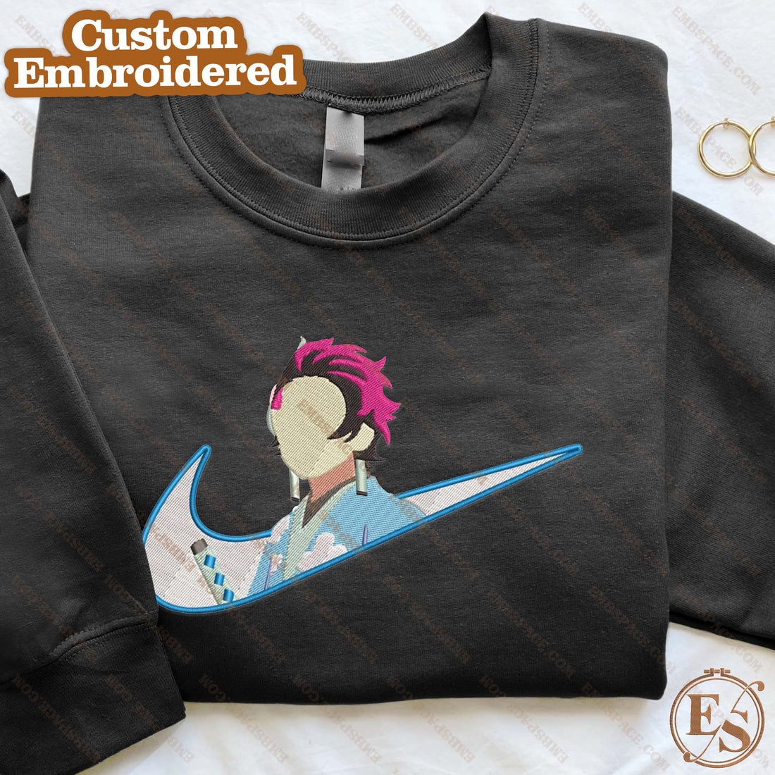 N Fearless Fighter Emb Sweatshirt, N Anime Embroidery Sweatshirt A_DS08