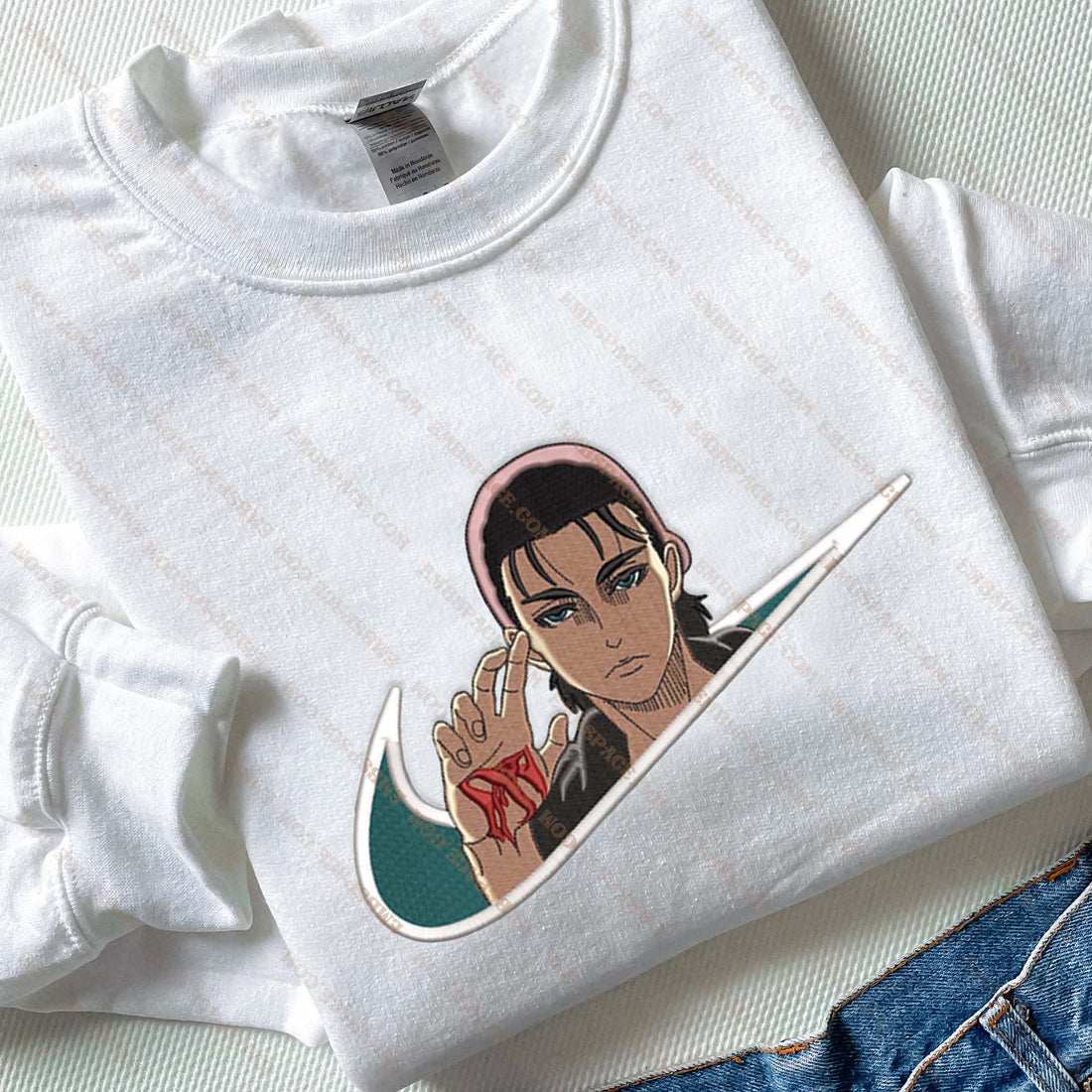 N Anime The Driven Hero Embroidery Sweatshirt, N Anime Embroidery Sweatshirt A_AT31