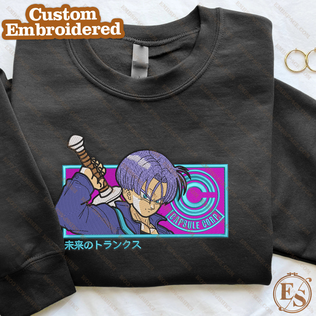 Anime The Time-Traveling Warrior Sweatshirt, Manga Box Embroidery Sweatshirt A_DB11
