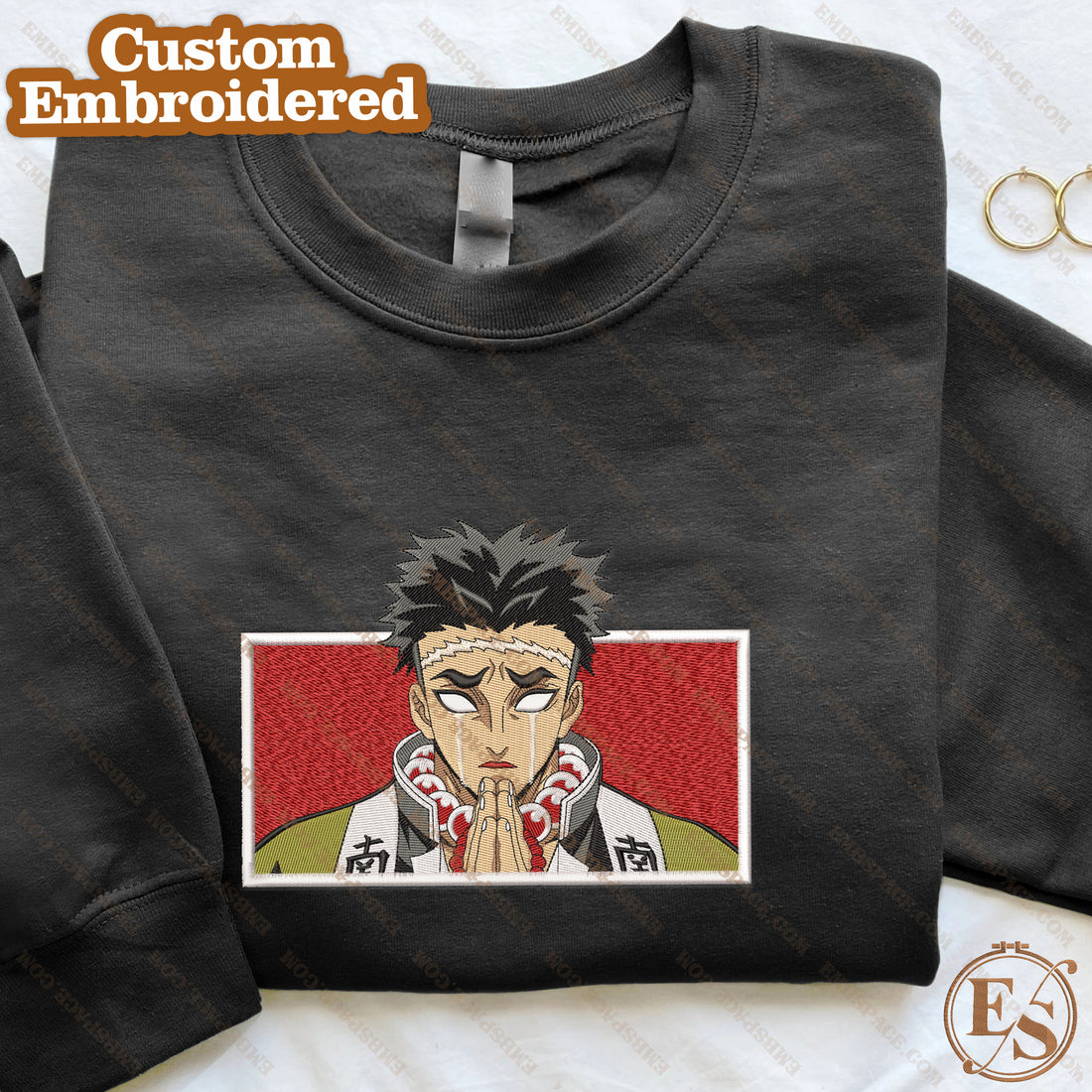 Anime The Stone Pillar's Prayer Emb Sweatshirt, Anime Box Embroidery Sweatshirt A_DS34