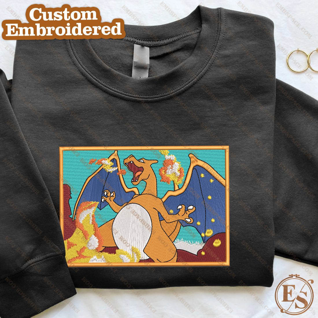 Anime The Powerful Blaze Dragon Sweatshirt, Manga Box Embroidery Sweatshirt A_PK04