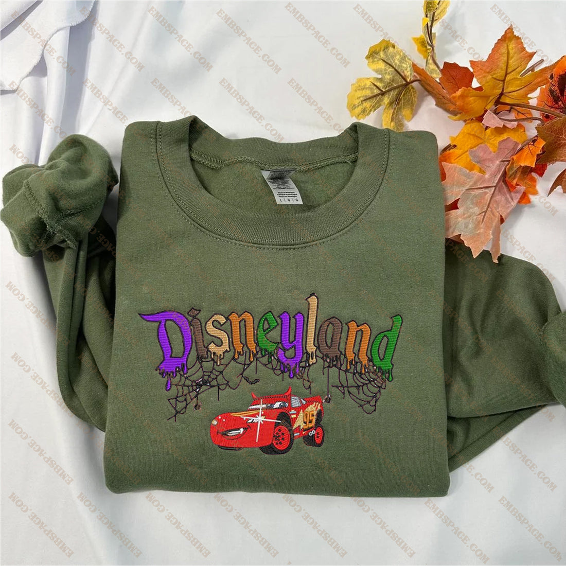 Lightning Red Car Halloween Embroidery Sweatshirt, Halloween Embroidery Sweatshirt HLW_M1983