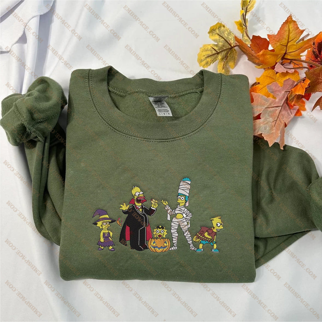 Family Horror Halloween Embroidery Sweatshirt, Halloween Embroidery Sweatshirt HLW_M2047