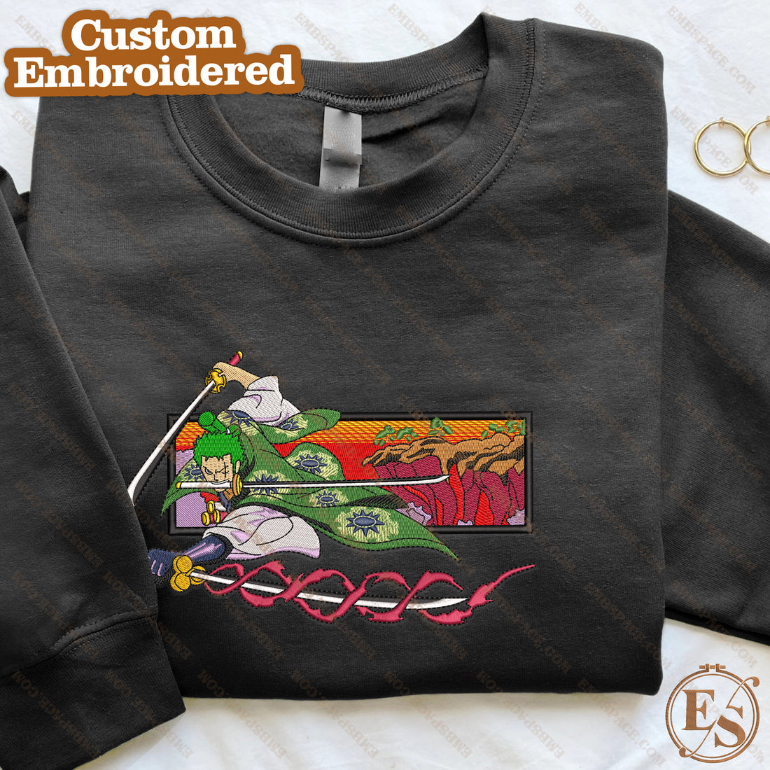 Anime The Swordsman Battles Fiercely Sweatshirt, Manga Box Embroidery Sweatshirt A_OP02