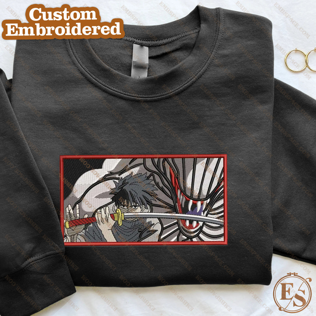 Anime The Cursed Pair Embroidery Sweatshirt, Manga Box Embroidery Sweatshirt A_JK19