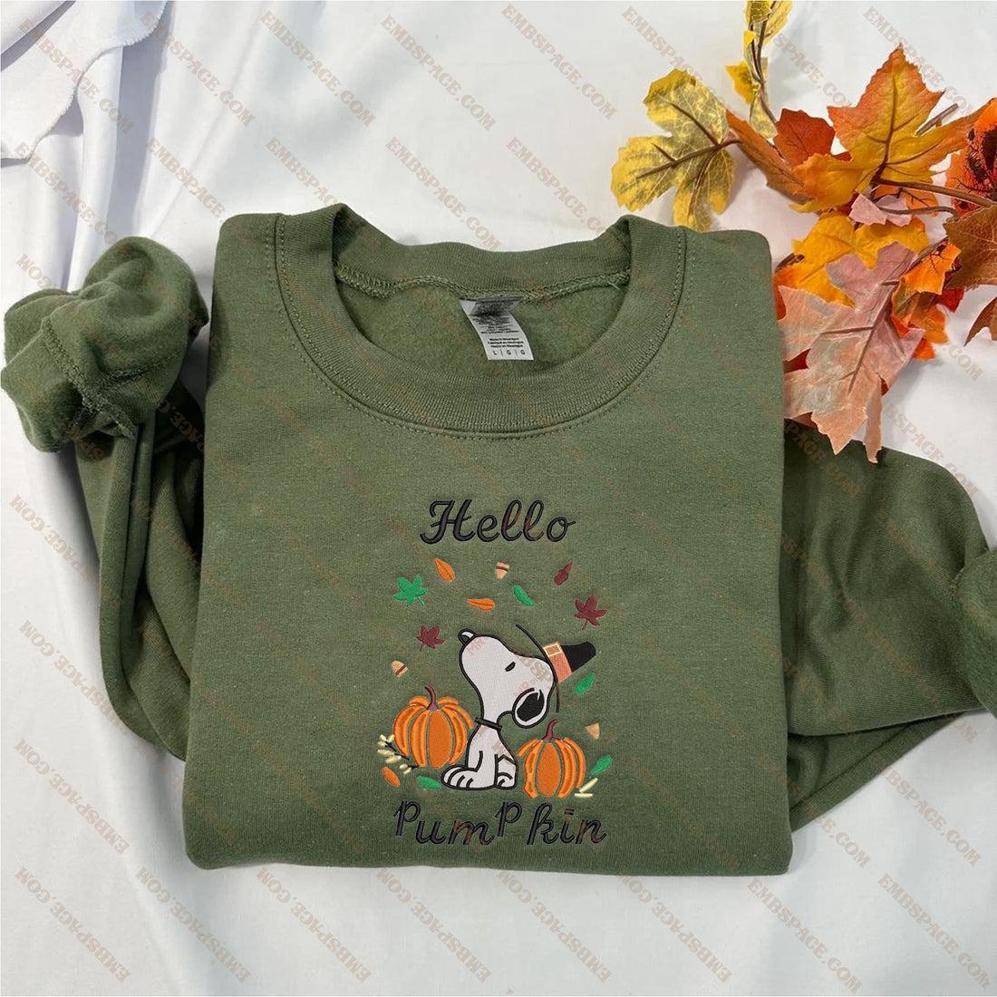 Hello Dog Pumpkin Halloween Embroidery Sweatshirt, Halloween Embroidery Sweatshirt HLW_M1869