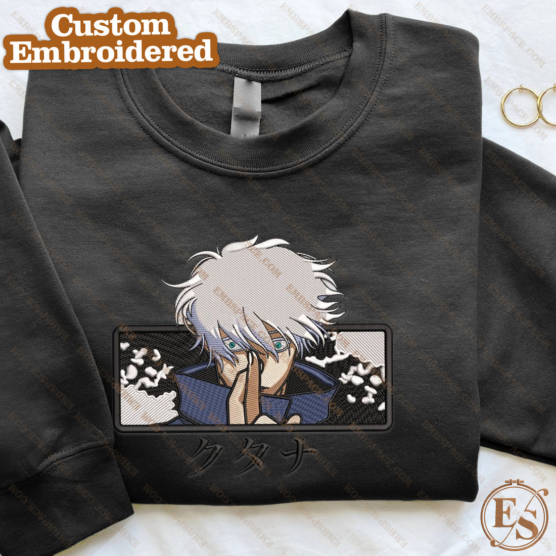 Anime The Legendary Sorcerer With Fingers Sweatshirt, Manga Box Embroidery Sweatshirt A_JK58