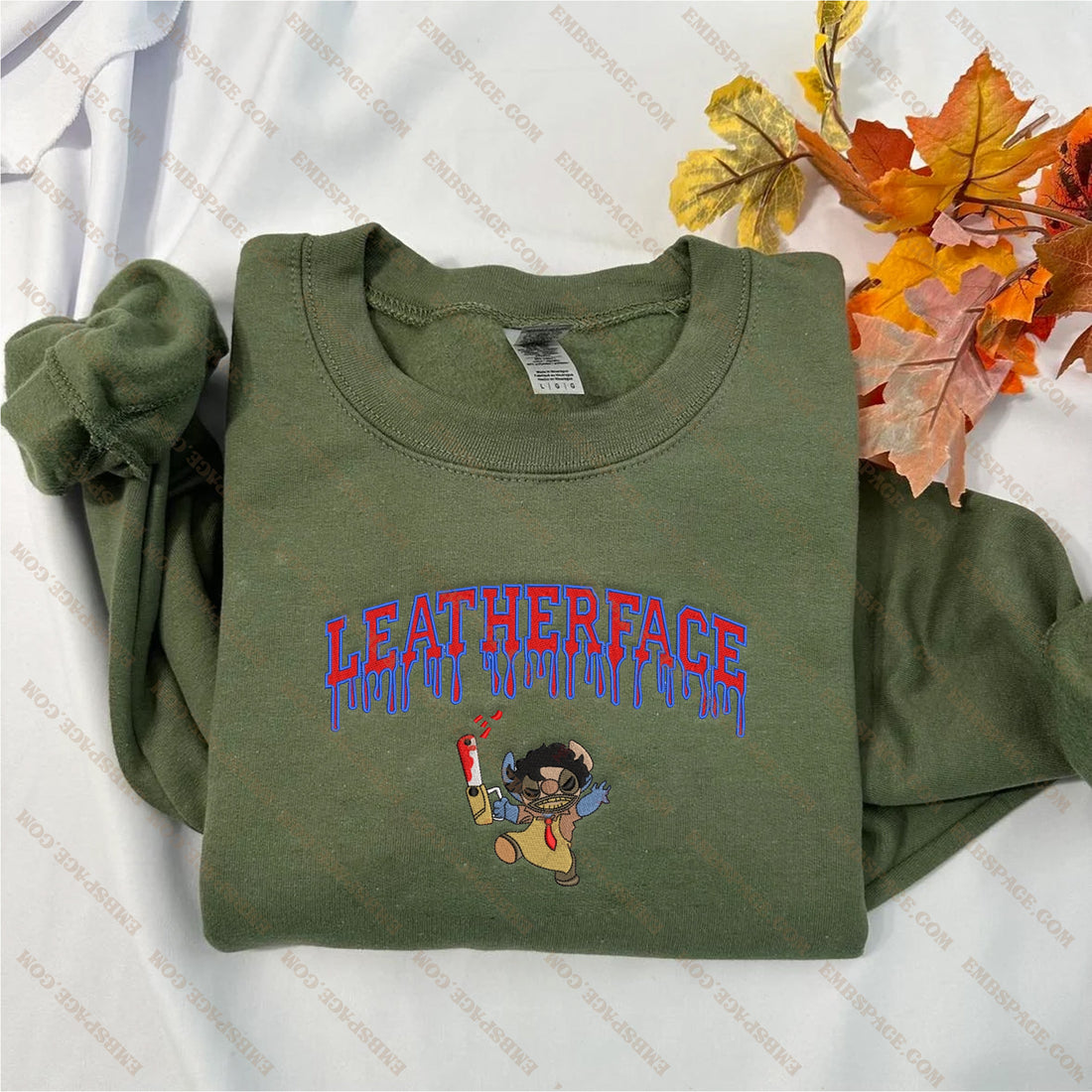 Horror Cartoon Character Carry Saw Machine Halloween Embroidery Sweatshirt, Halloween Embroidery Sweatshirt HLW_M1850