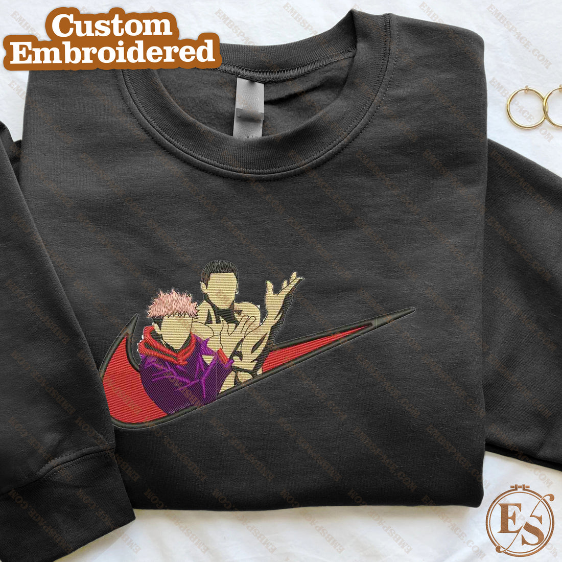 N Anime The Cursed Spirit And Host Sweatshirt, N Anime Embroidery Sweatshirt A_JK57
