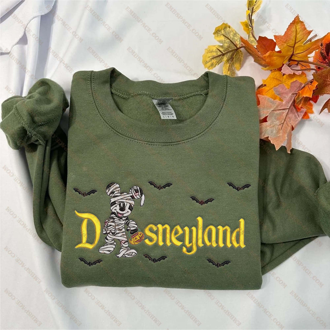 Mouse Boy Bandage with Bats Halloween Embroidery Sweatshirt, Halloween Embroidery Sweatshirt HLW_M1950