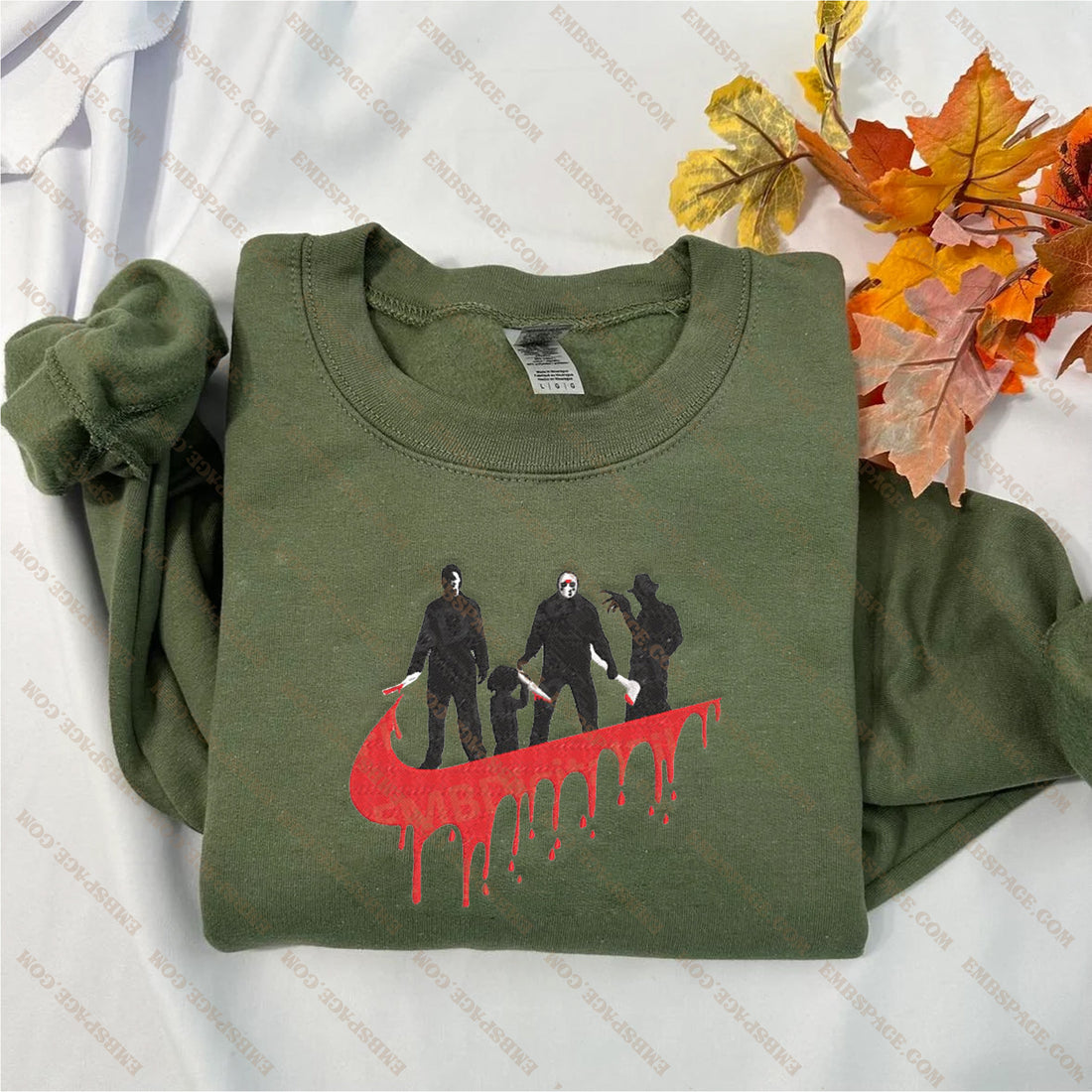 N Friends Horror Halloween Embroidery Sweatshirt, Halloween Embroidery Sweatshirt HLW_M2042