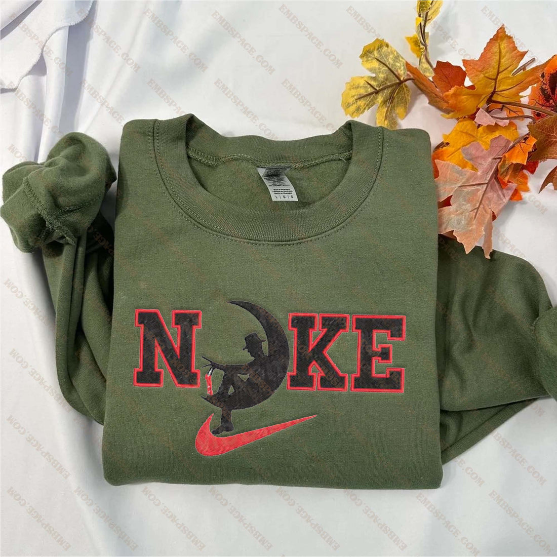 N Horror Halloween in Moon Embroidery Sweatshirt, Halloween Embroidery Sweatshirt HLW_M2030