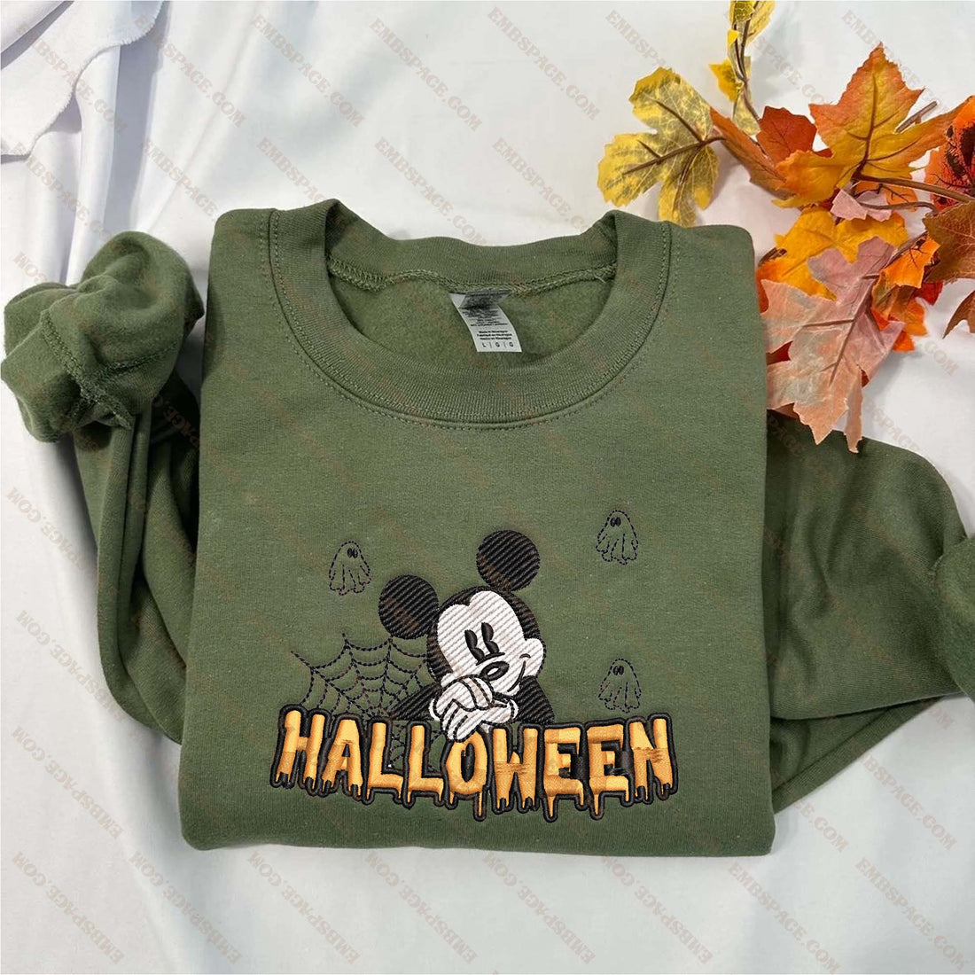 Cartoon Mouse Character Halloween Embroidery Sweatshirt, Halloween Embroidery Sweatshirt HLW_M1797