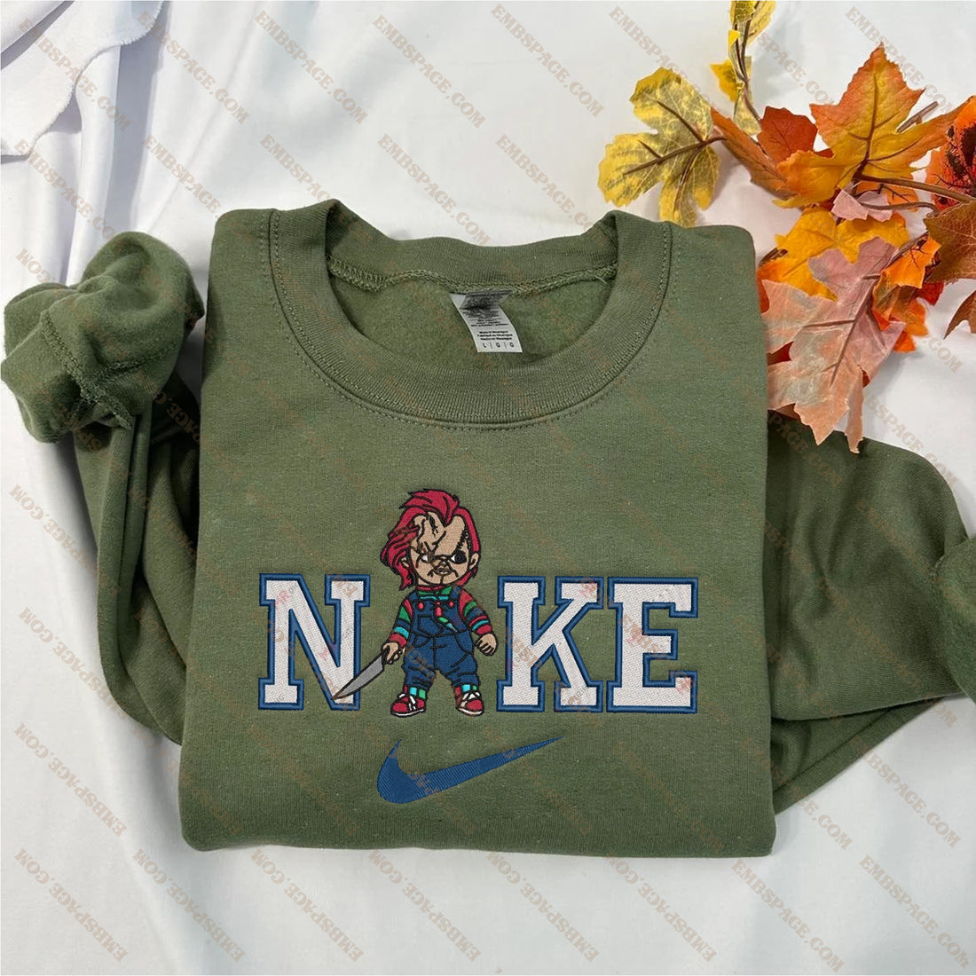 N Doll Killer Character Halloween Embroidery Sweatshirt, Halloween Embroidery Sweatshirt HLW_M1861