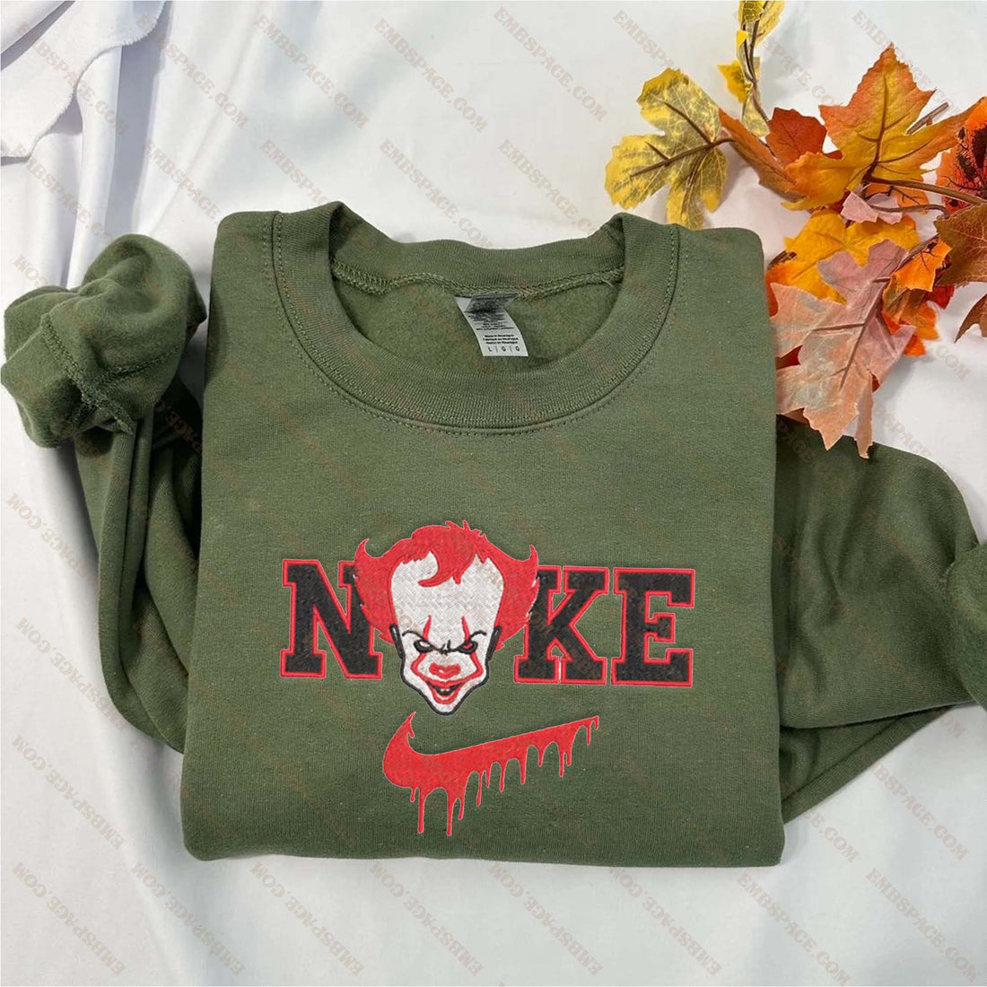N Clown Character Halloween Embroidery Sweatshirt, Halloween Embroidery Sweatshirt HLW_M2036