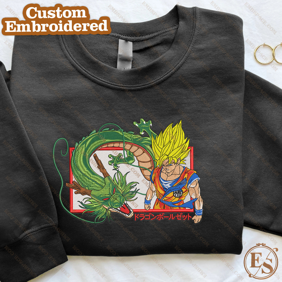 Anime The Mythical Warrior-Dragon Duo Sweatshirt, Manga Box Embroidery Sweatshirt A_DB09
