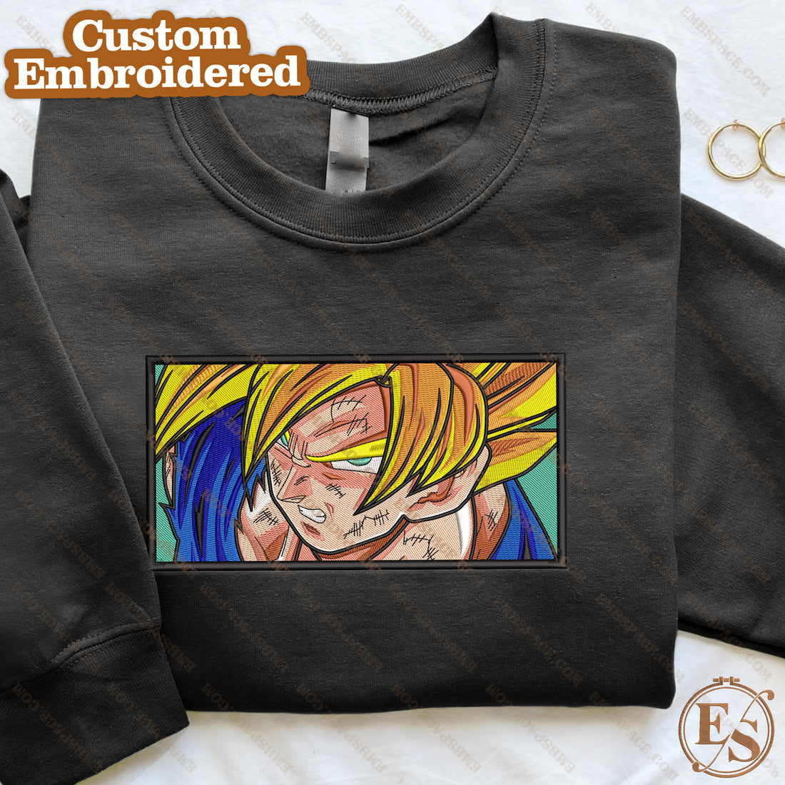 Anime The Legendary Hero Embroidery Sweatshirt, Manga Box Embroidery Sweatshirt A_DB19