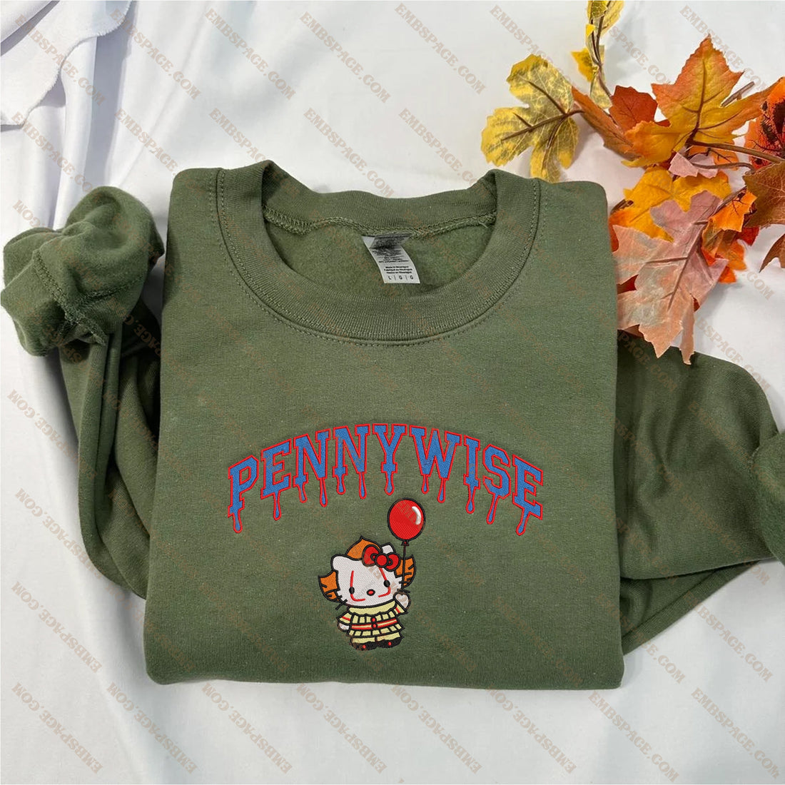 Clown Cat Cute Halloween Embroidery Sweatshirt, Halloween Embroidery Sweatshirt HLW_M2062