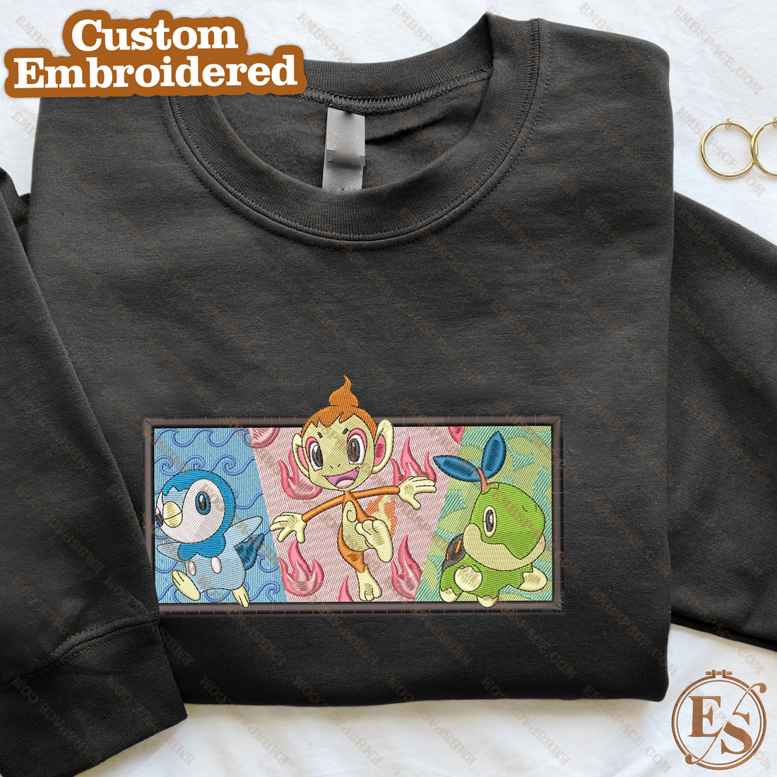 Anime The Dragonite Family Embroidery Sweatshirt, Manga Box Embroidery Sweatshirt A_PK06